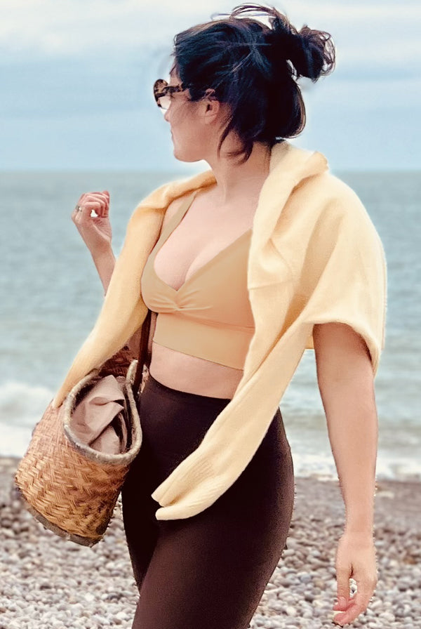 V-Neck Draped Top Uni Colors